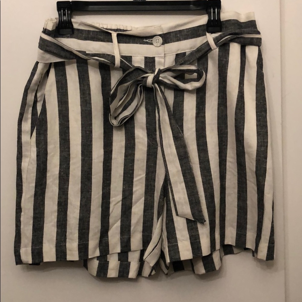 Who What Wear striped high waisted shorts
